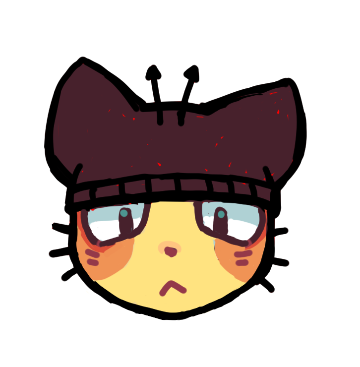 an icon of my yellow cat oc Lemon